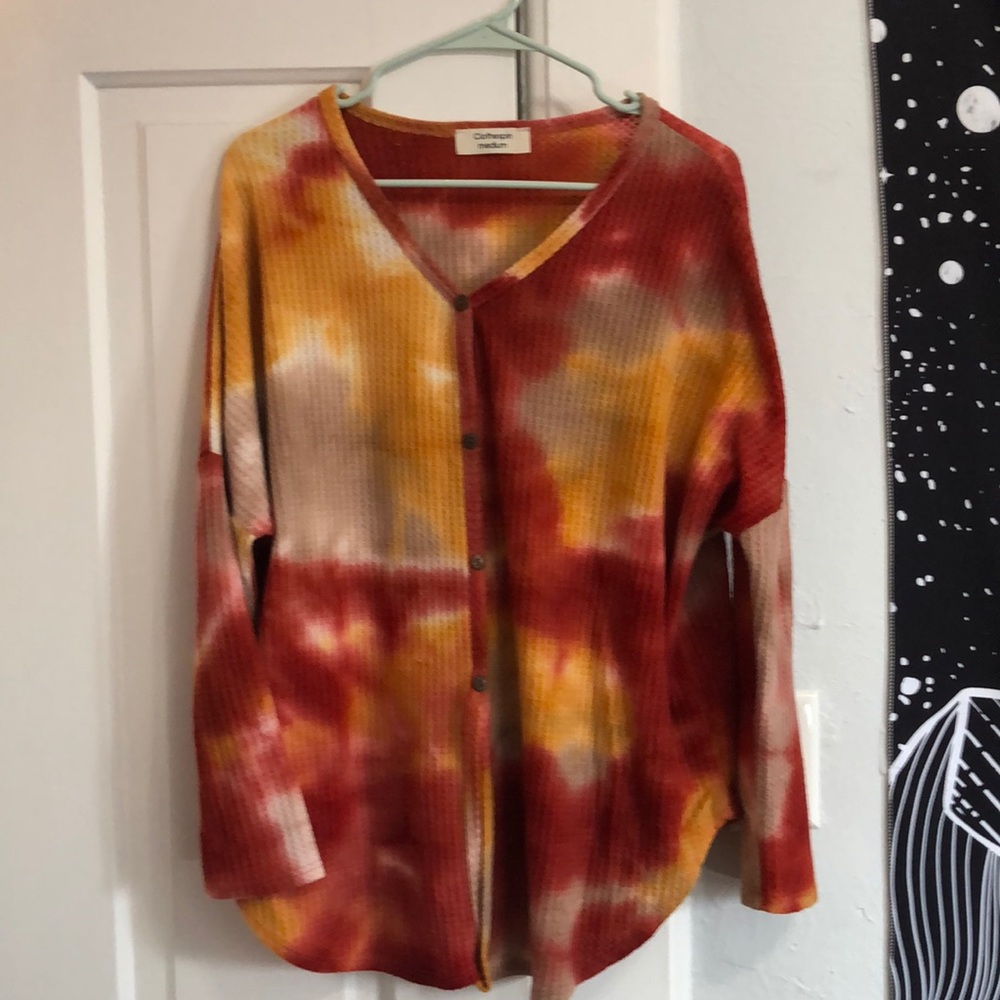 Clothespin-tie dye sweater